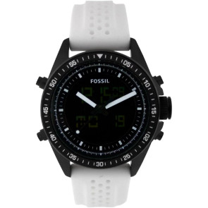 Watch strap Fossil BQ9415 Silicone White 22mm